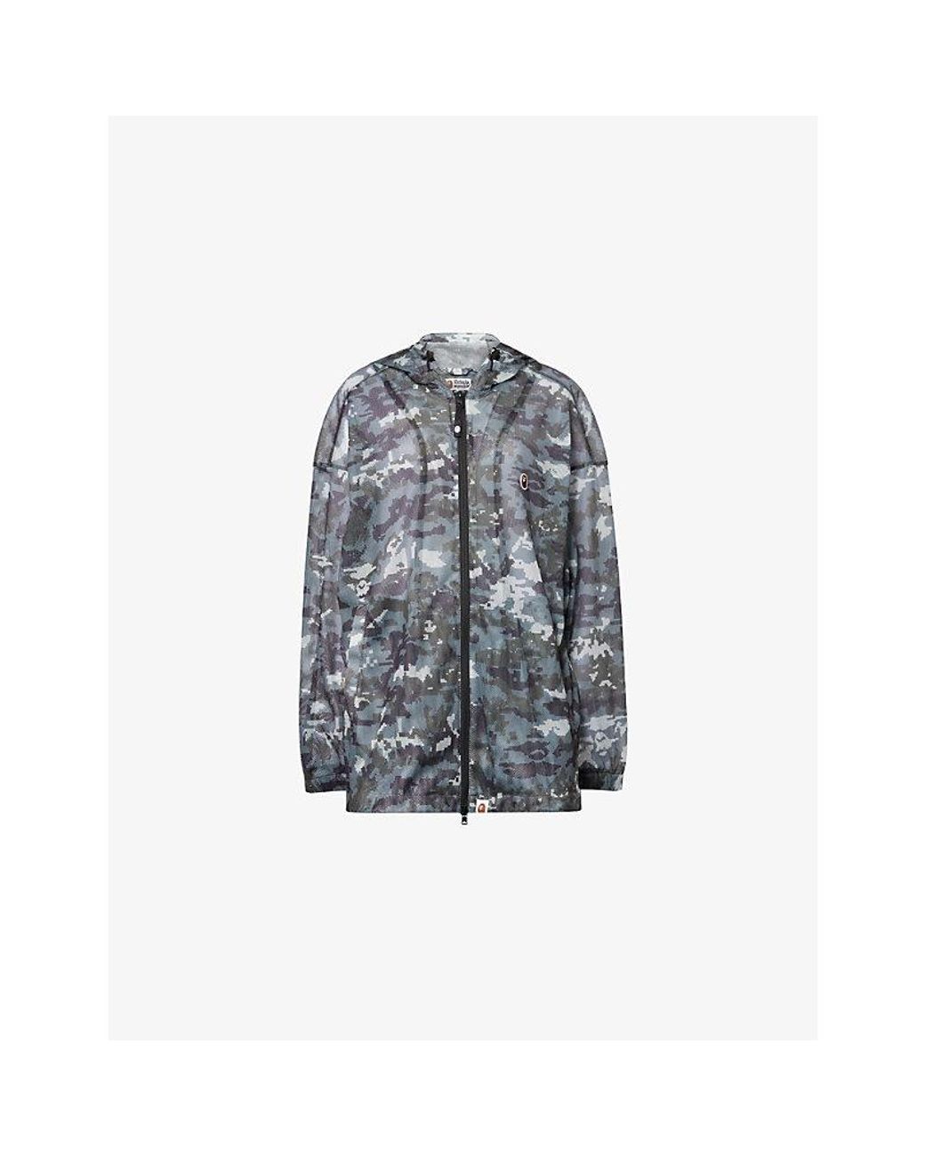 A Bathing Ape Blue Multi-Pixel Camo-Print Mesh Hoody for men