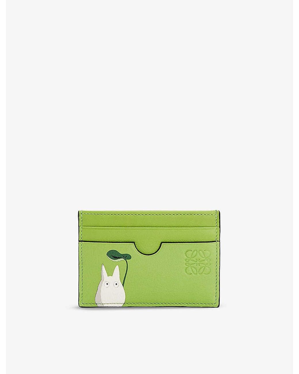 Loewe X My Neighbour Totoro Leather Card Holder in Green | Lyst