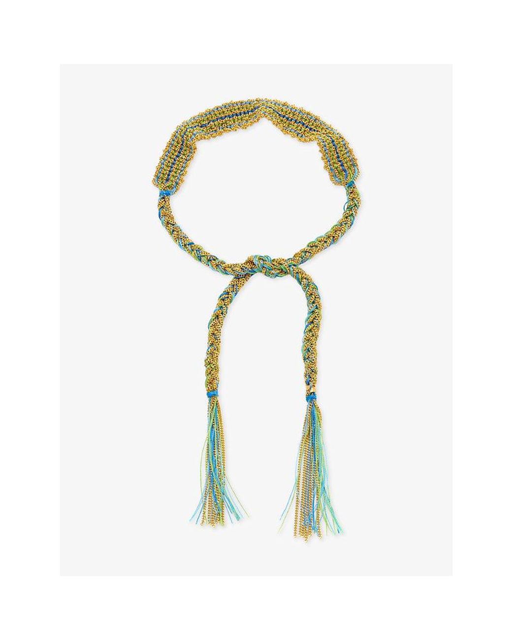 La Maison Du Couturier Green Assya London Ibiza Sterling- And Silk Tie Bracelet