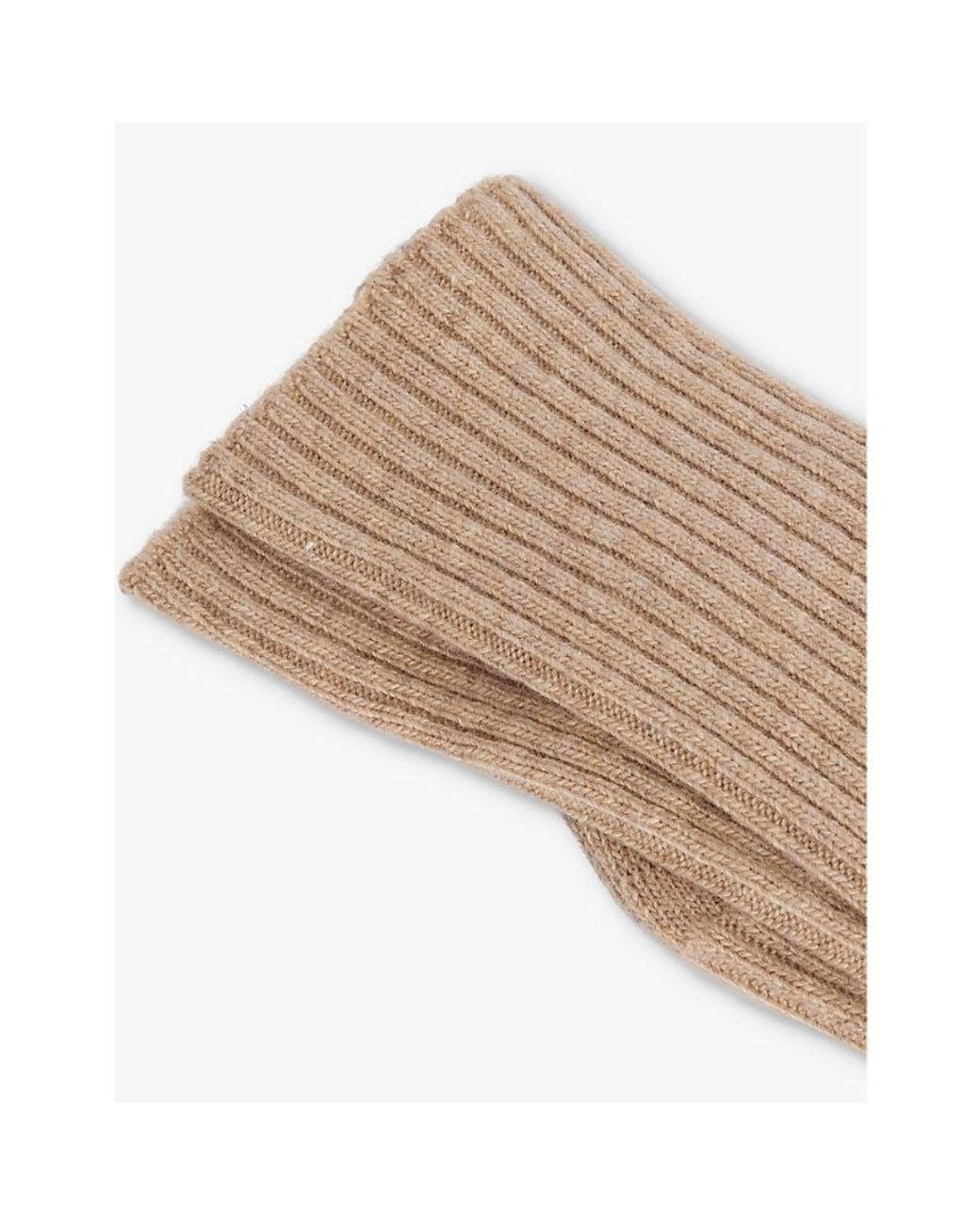 Falke Brown Cosy Wool Ribbed Knit Socks
