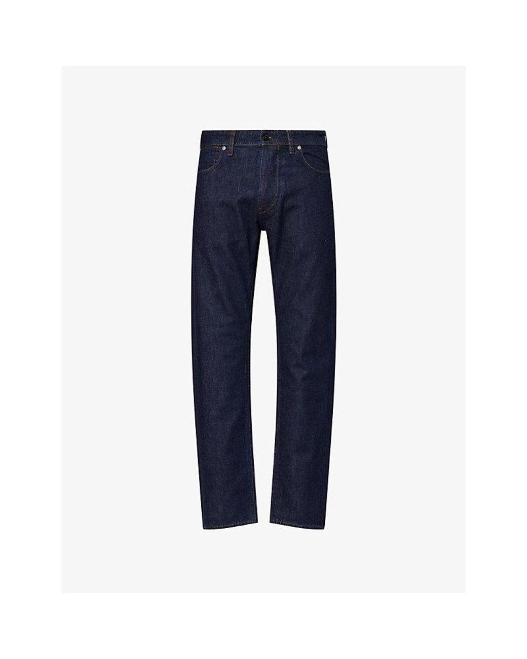 Stone Island Blue Logo-Patch Straight-Leg Denim Jeans for men