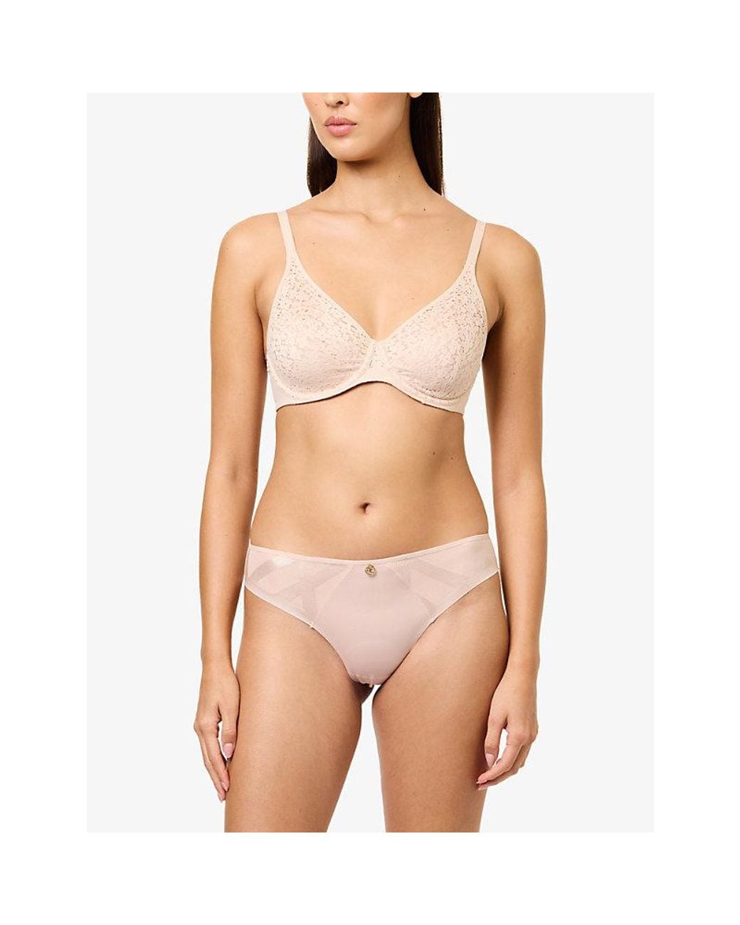 Chantelle Natural Glaze Stretch-Woven Tanga Briefs