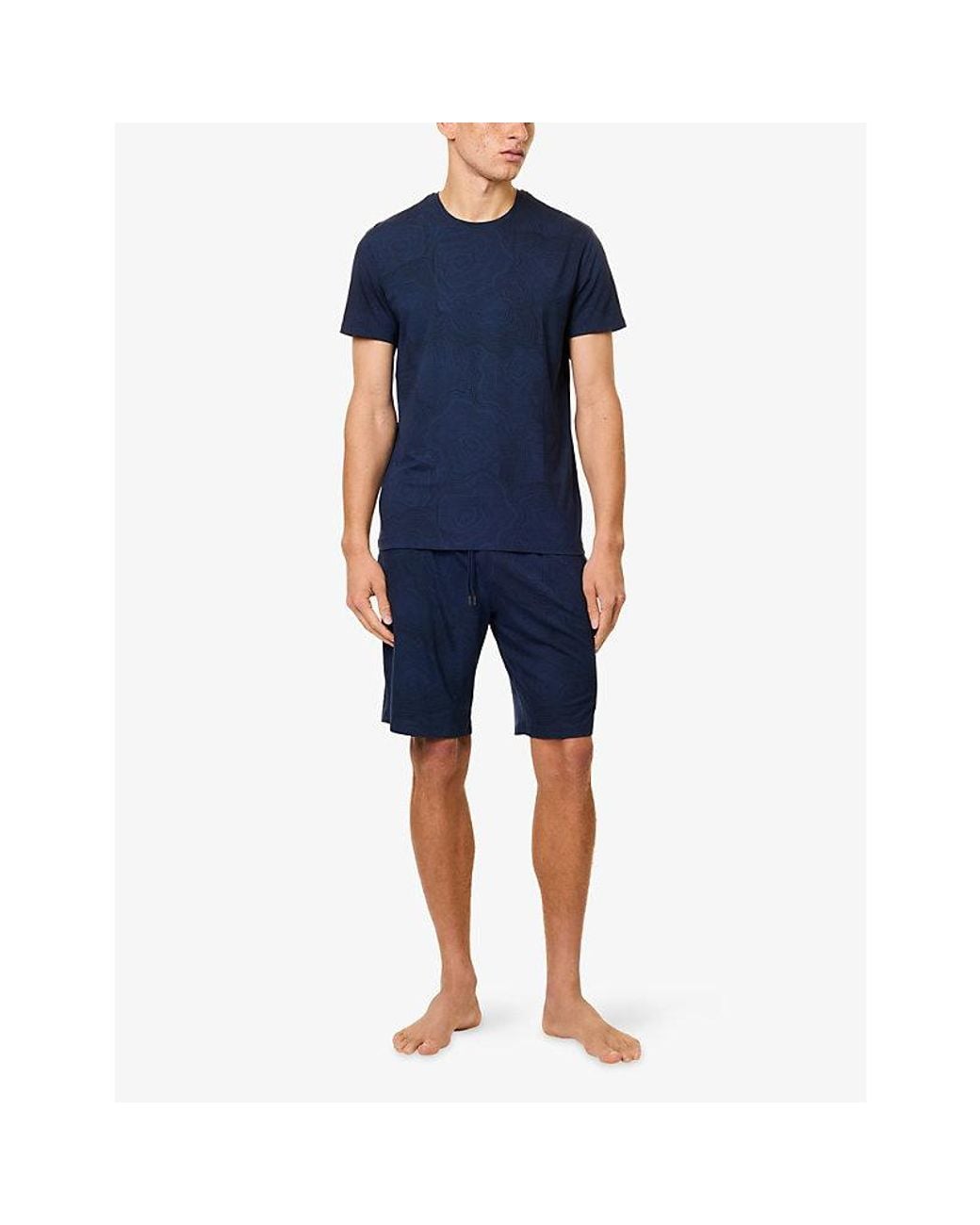 Derek Rose Blue Basel Short-Sleeve Modal-Jersey T-Shirt for men