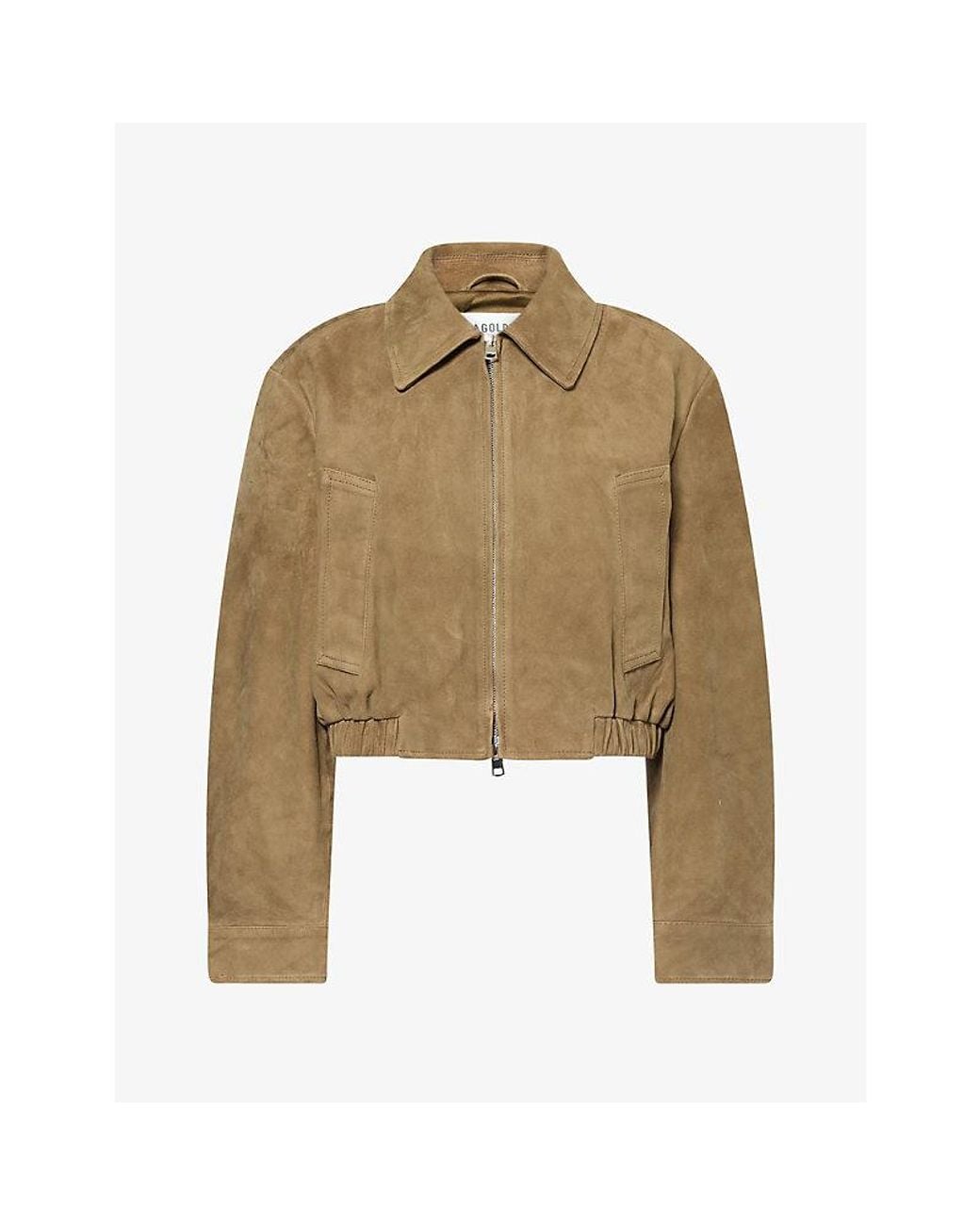Agolde Natural Nahla Cropped Suede Jacket