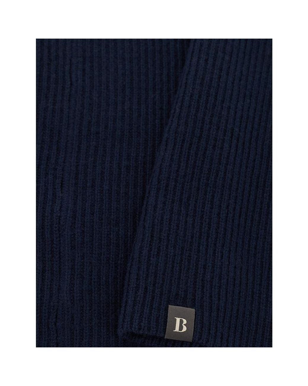 Boggi Blue Logo-Patch Merino Wool Neck Warmer for men