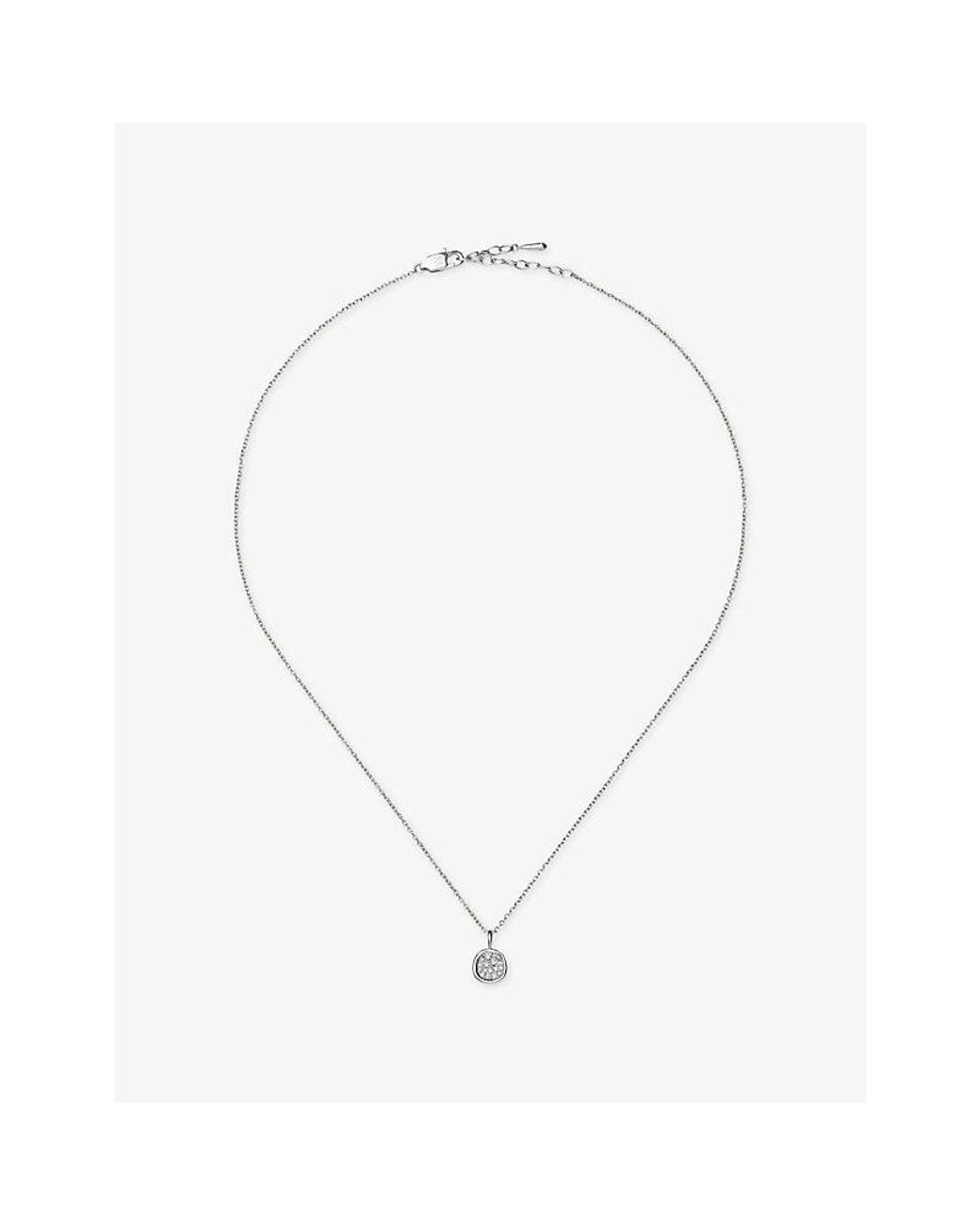 Missoma White Molten Soft Square Pavé-Plated Brass Pendant Necklace