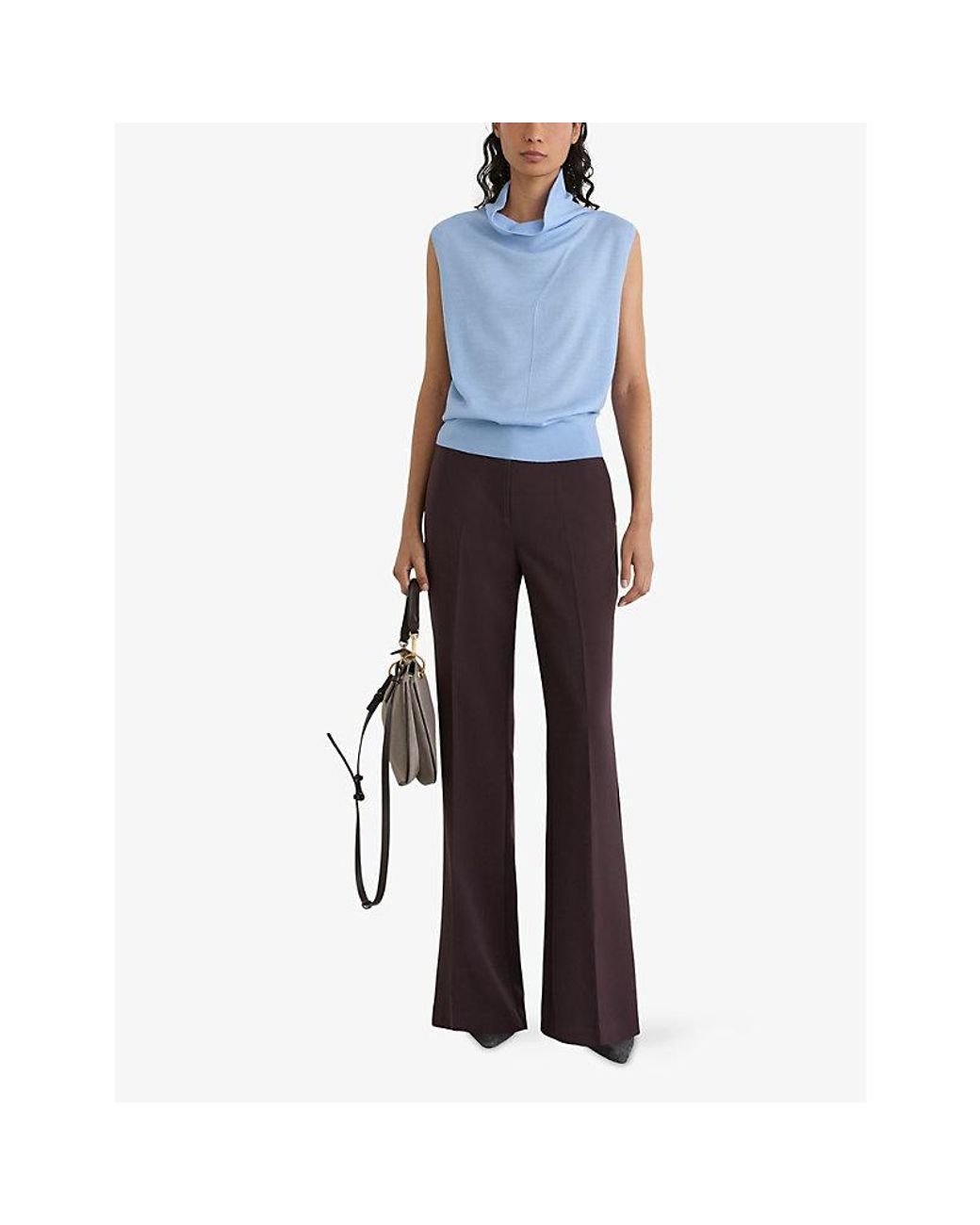 Reiss Blue Honey Sleeveless Wool Top