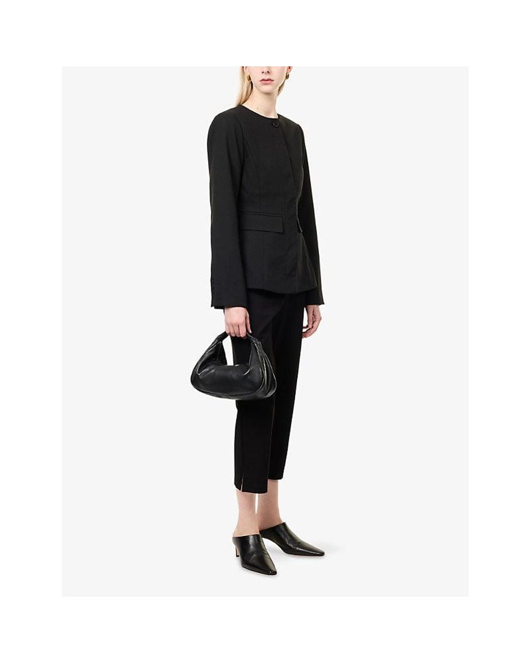 4th & Reckless Black Mikey Collarless Woven Blazer