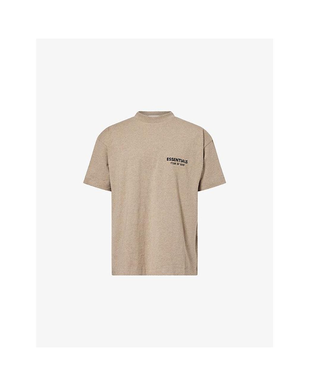 Fear Of God Natural Logo-Embroidered Cotton-Jersey T-Shirt for men