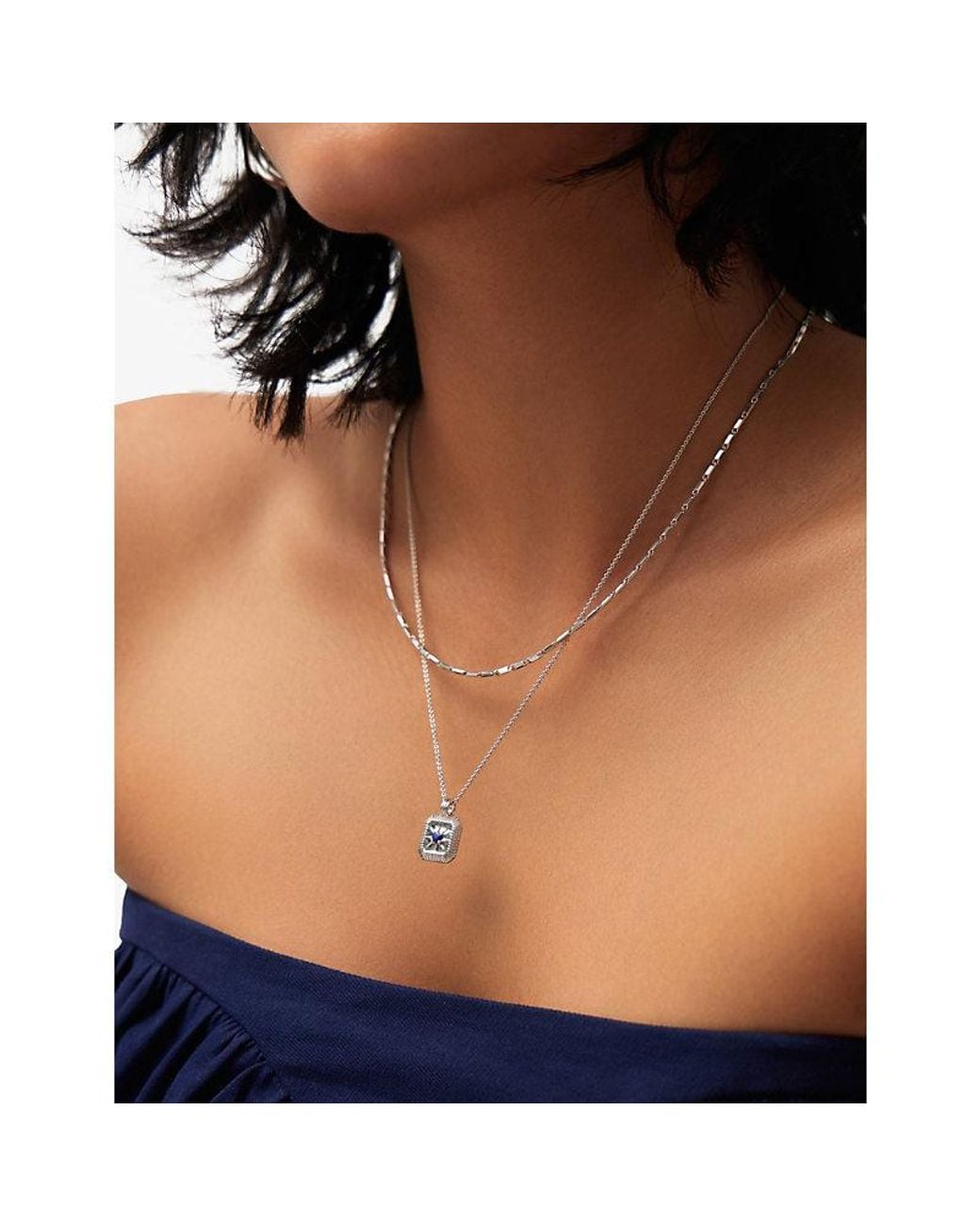 Missoma White September Birthstone Sterling- And Crystal Pendant Necklace