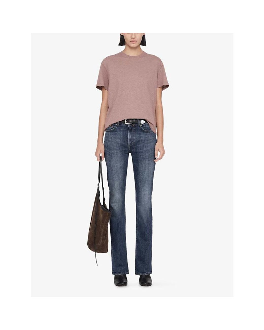 AllSaints Purple Addi Short-Sleeved Cotton-Jersey T-Shirt