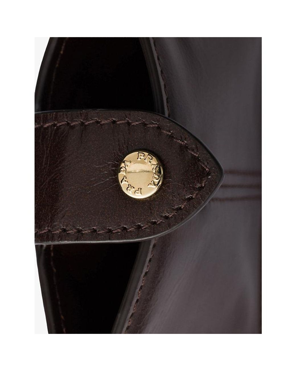 Prada Brown Round Mini Leather Pouch