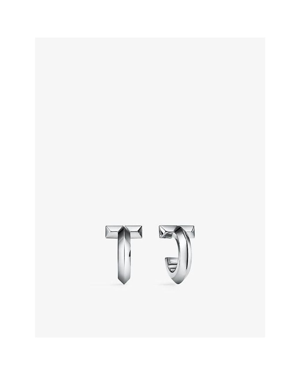 Tiffany & Co White Tiffany T T1 18Ct- Hoop Earrings