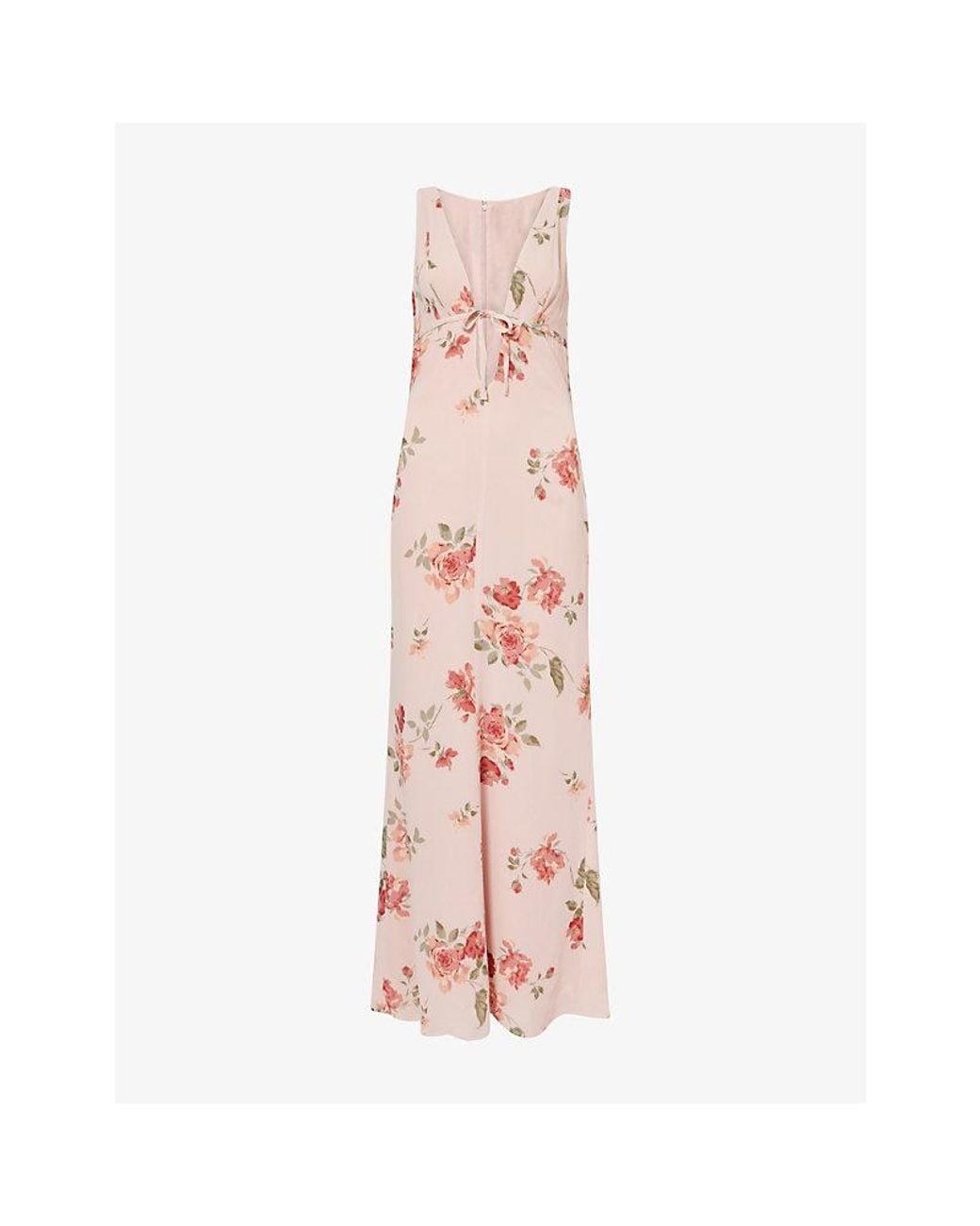 Reformation Pink Taryn Floral-Print Georgette Maxi Dress