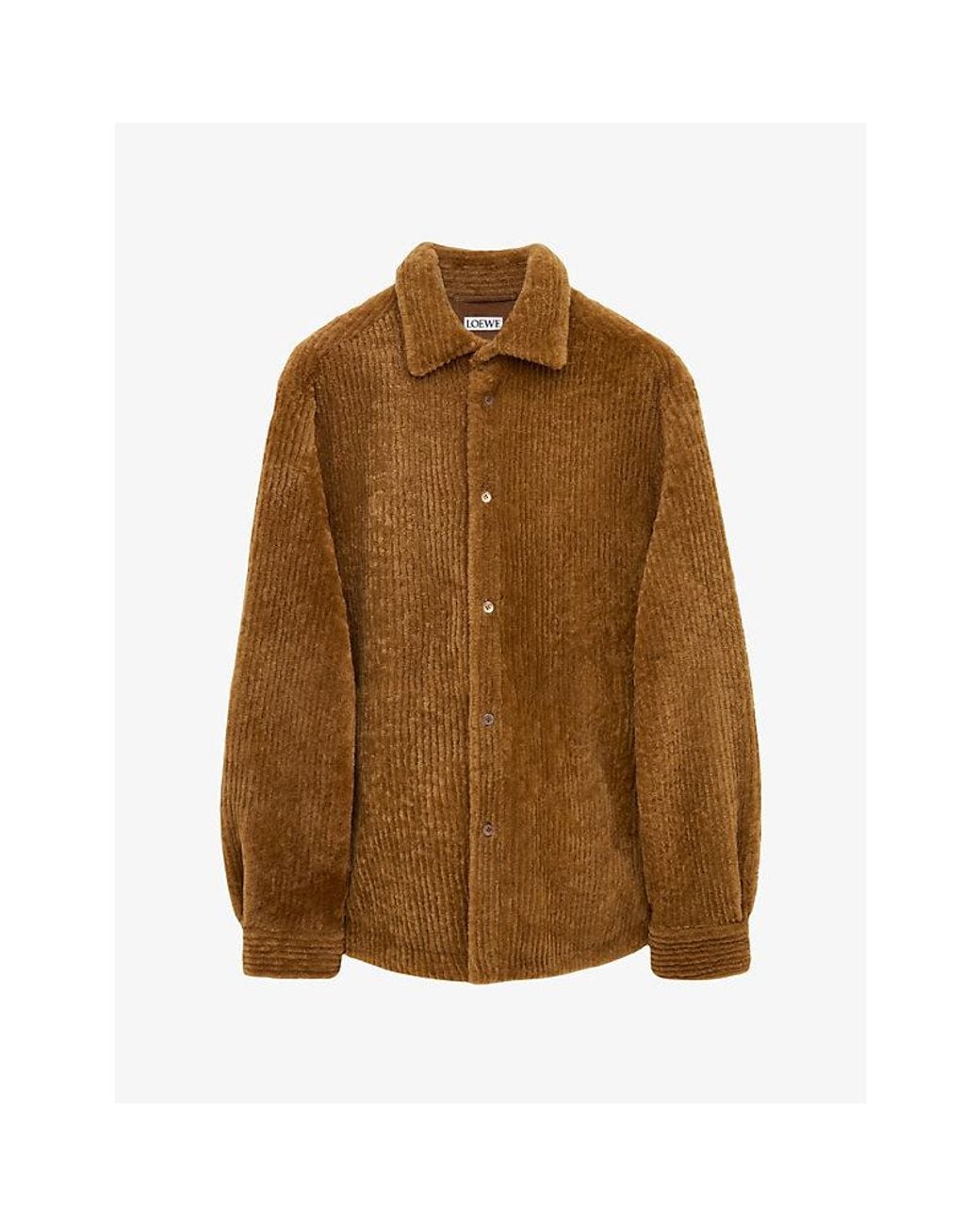 Loewe Brown Ribbed Relaxed-Fit Shearling-Corduroy Overshirt