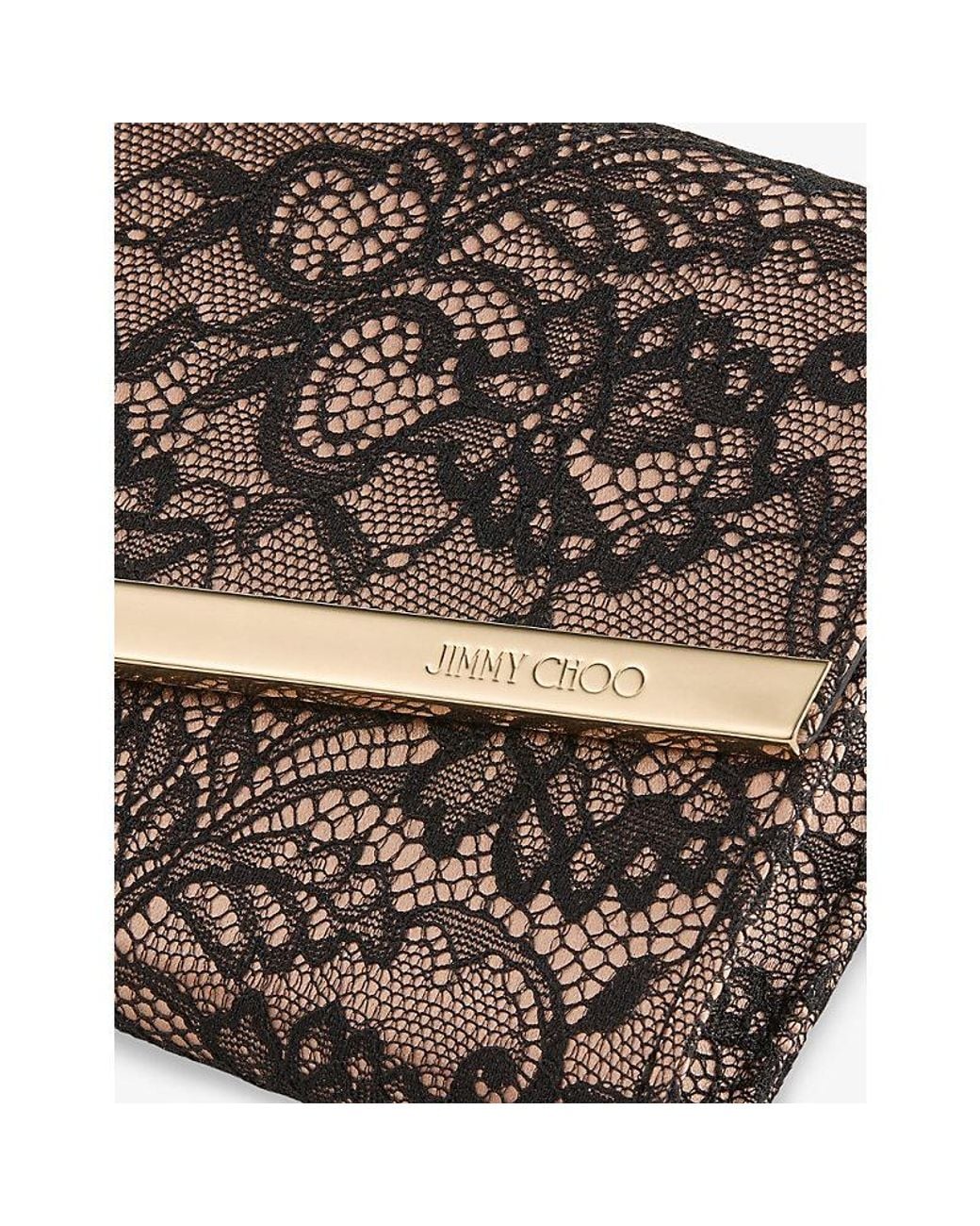 Jimmy Choo Gray Emmie Lace Clutch Bag