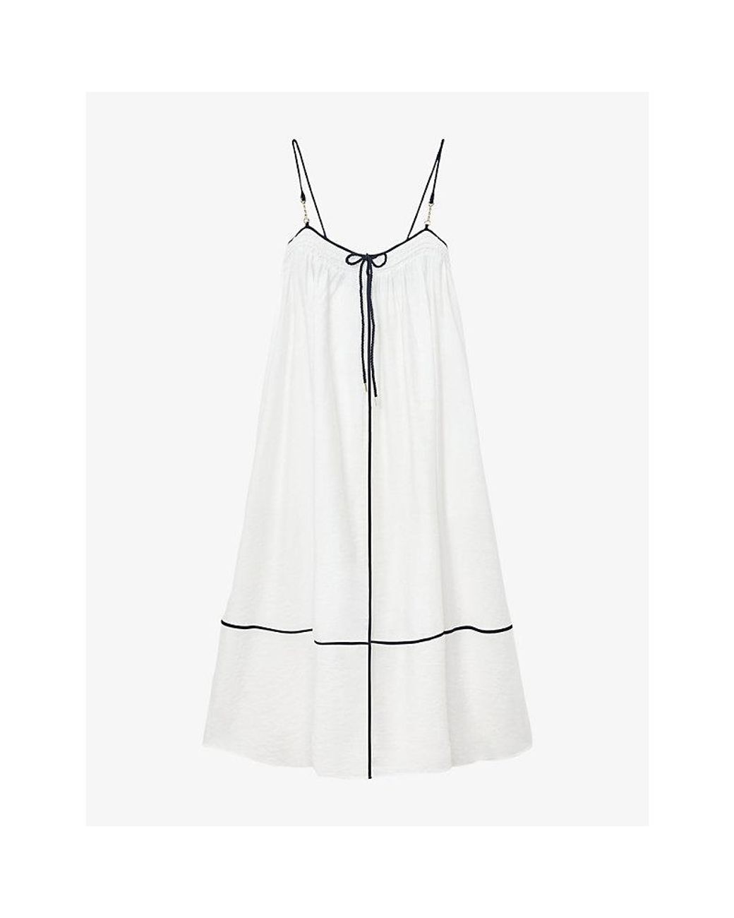 Reiss White Isla Sleeveless Woven Maxi Dress