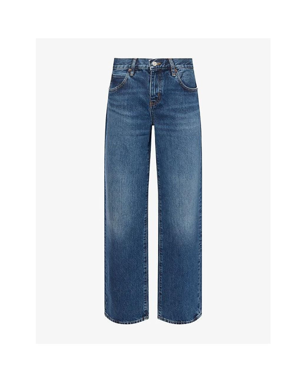 FRAME Blue Saturday Straight-Leg Low-Rise Denim Jeans