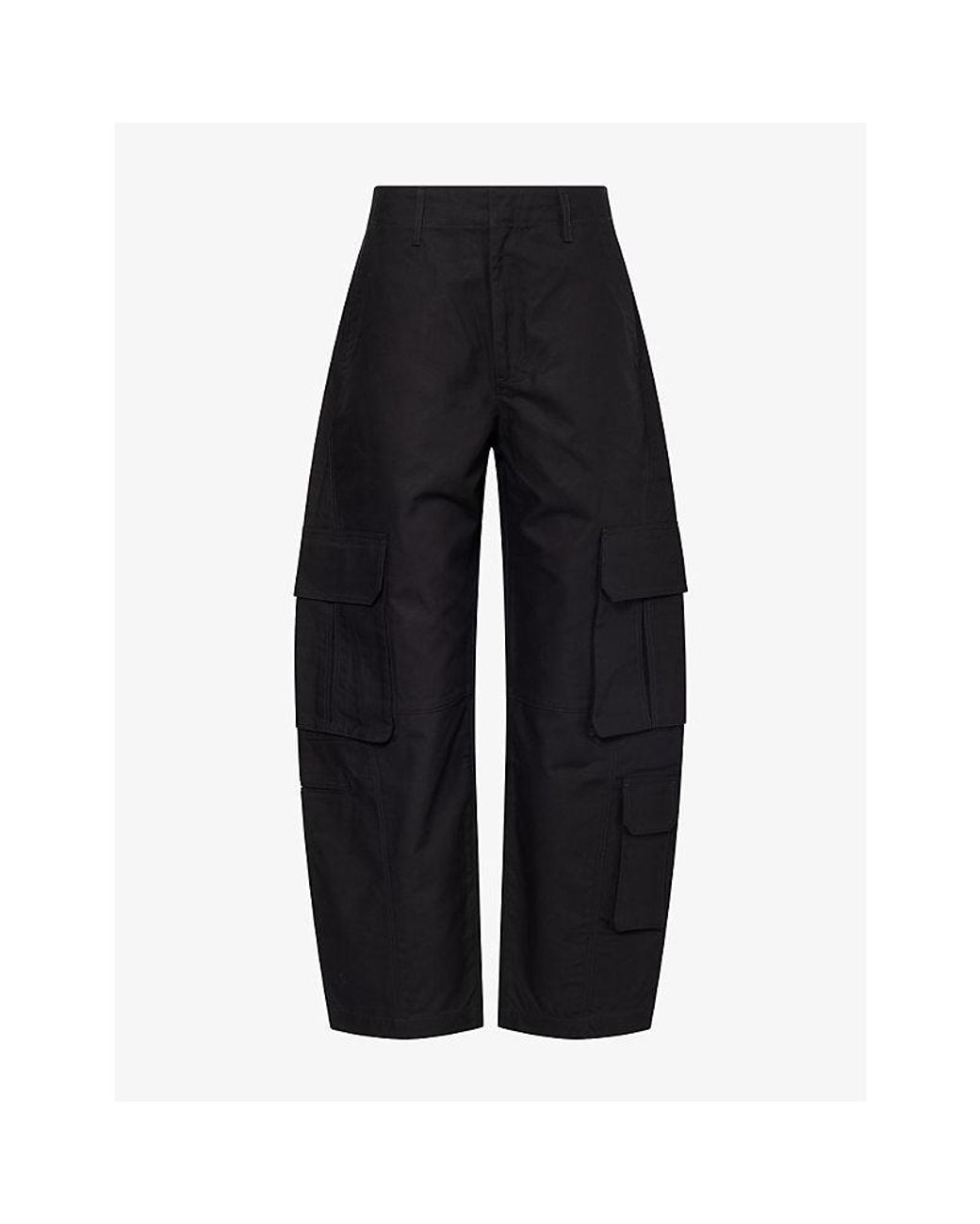 Agolde Black Ambika Patch-Pocket Cotton Trousers