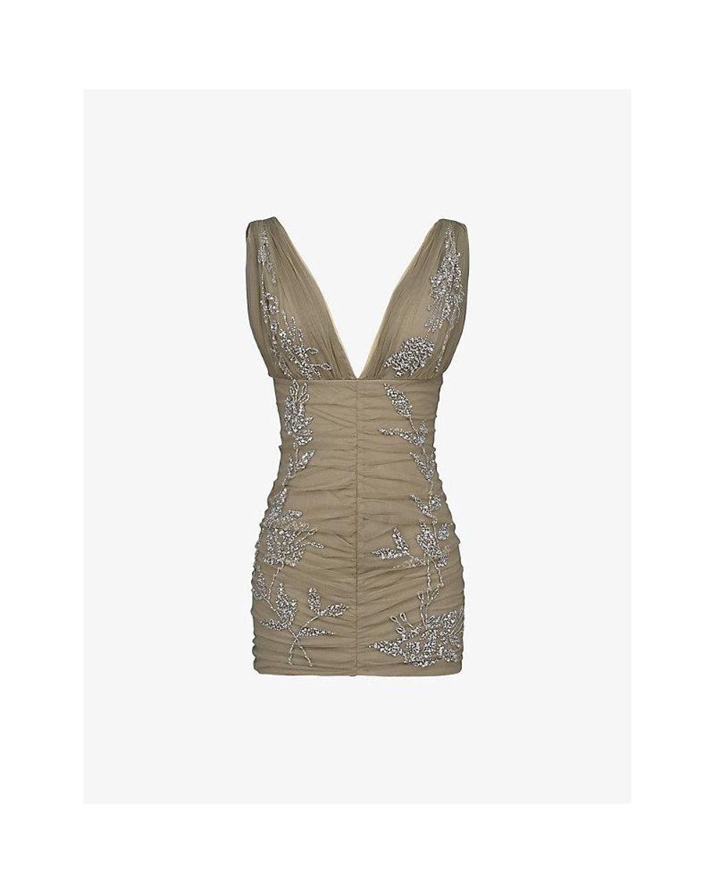 house of cb beaded dress Rent House Of CB Naima Hand Beaded Embellished Maxi Dress Olive main image 1