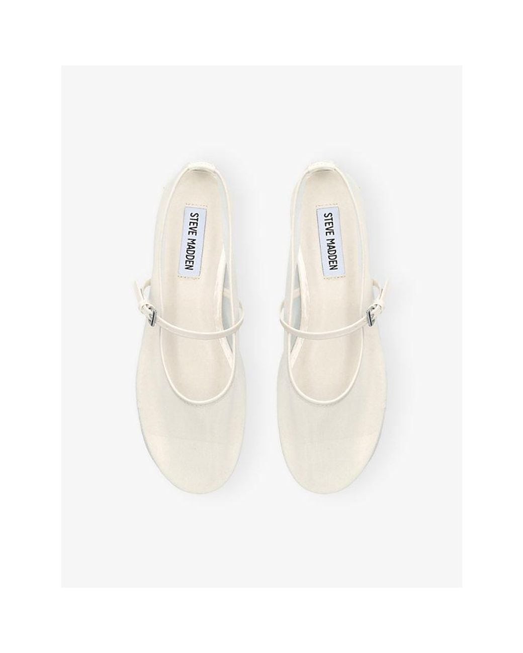 Steve Madden White Mash Woven Ballet Flats
