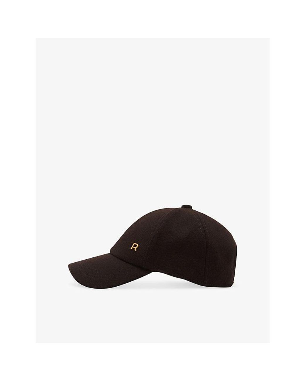 Reiss Brown Fiona Brand-Plaque Wool-Blend Cap