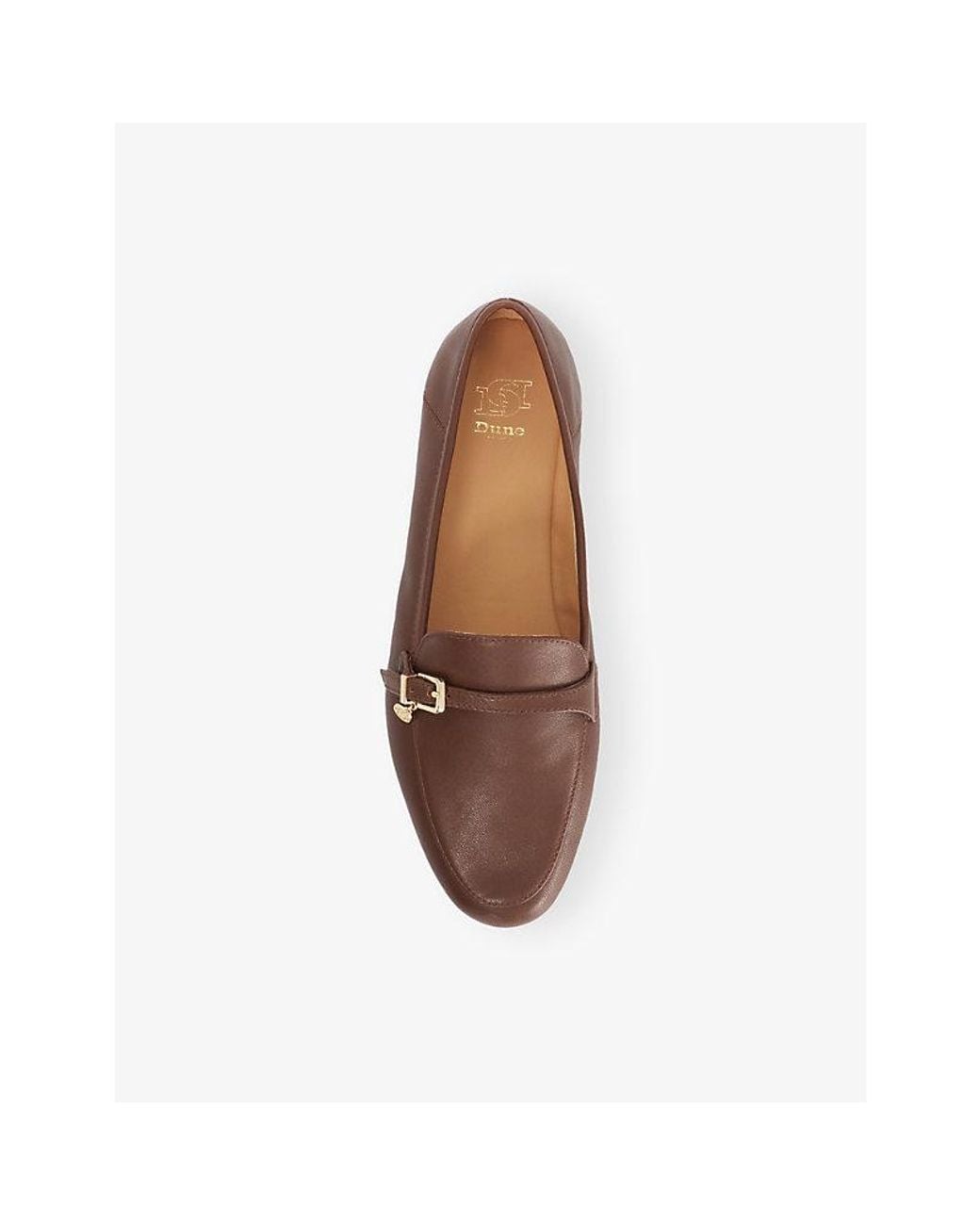 Dune Brown Greya Leather Loafers