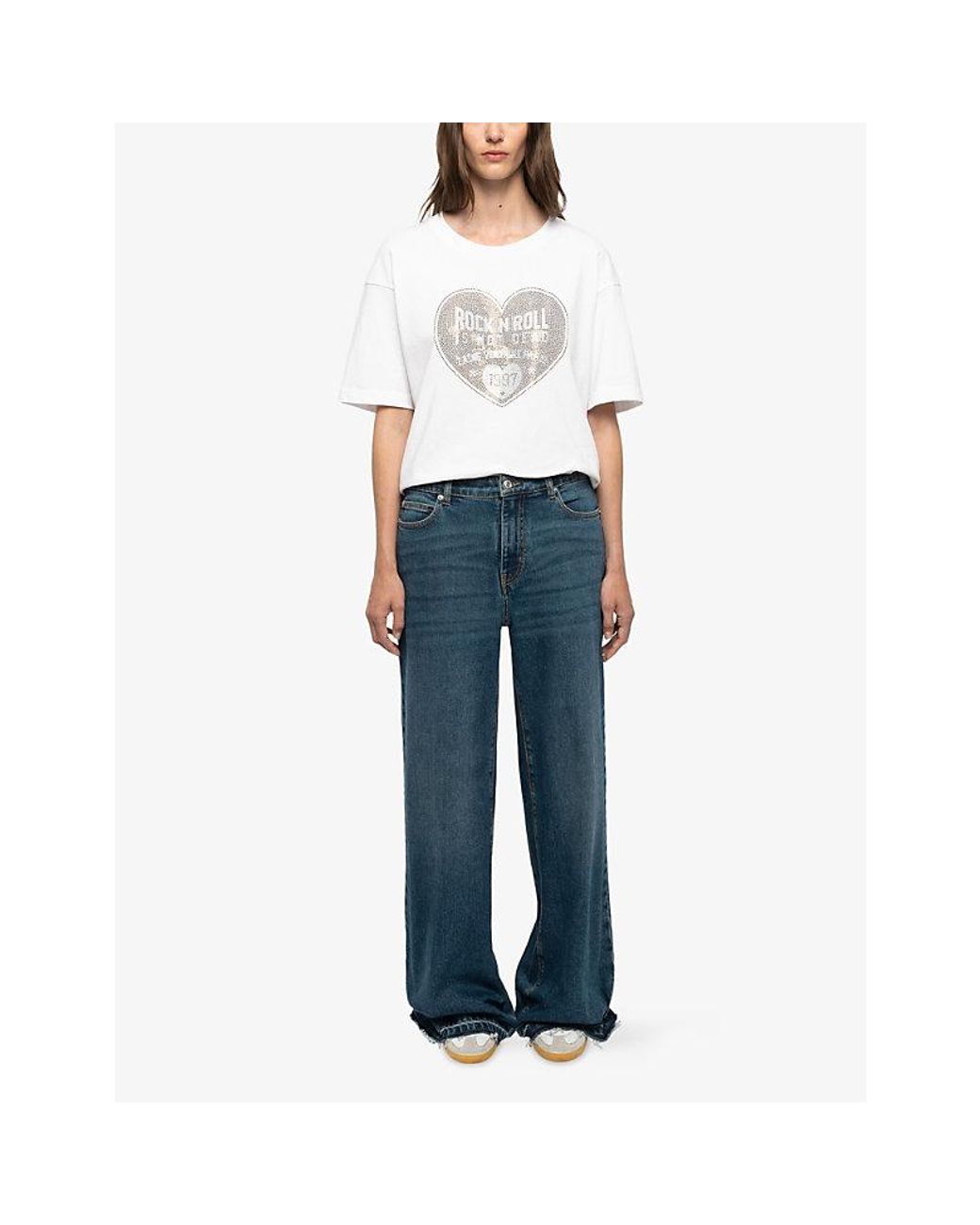 Zadig & Voltaire Blue Eli Wide-Leg High-Rise Denim Jeans