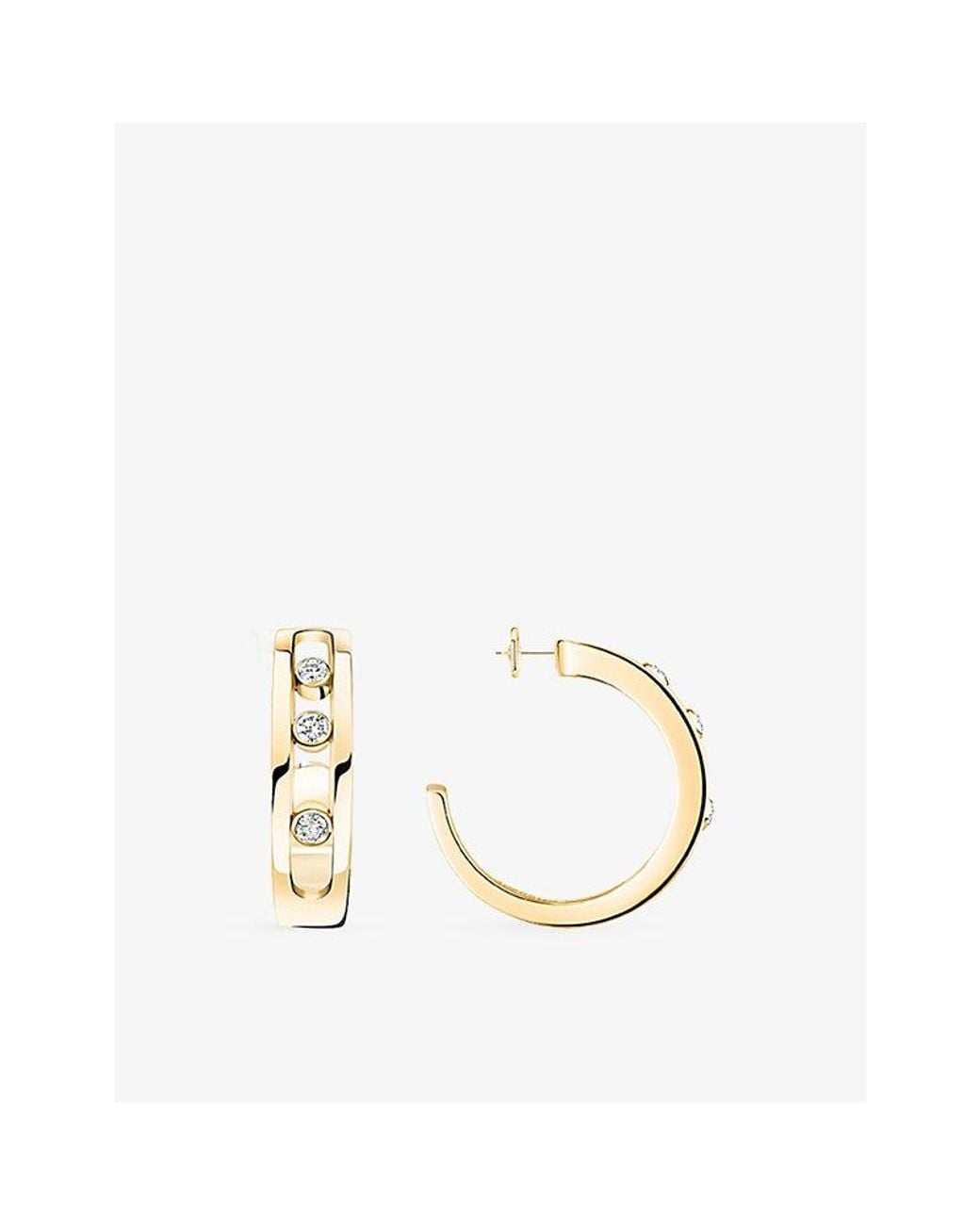 Messika Metallic Move Classique 18Ct And 0.09Ct Diamond Hoop Earrings