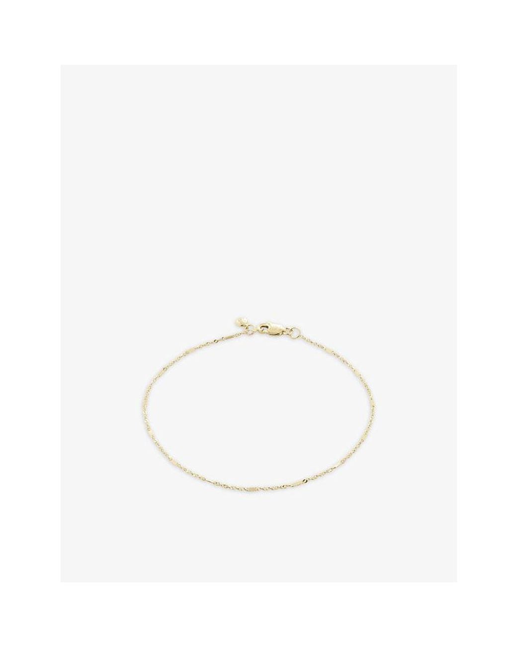 Monica Vinader White Shimmer 14Ct-Plated Vermeil 925 Sterling- Bracelet