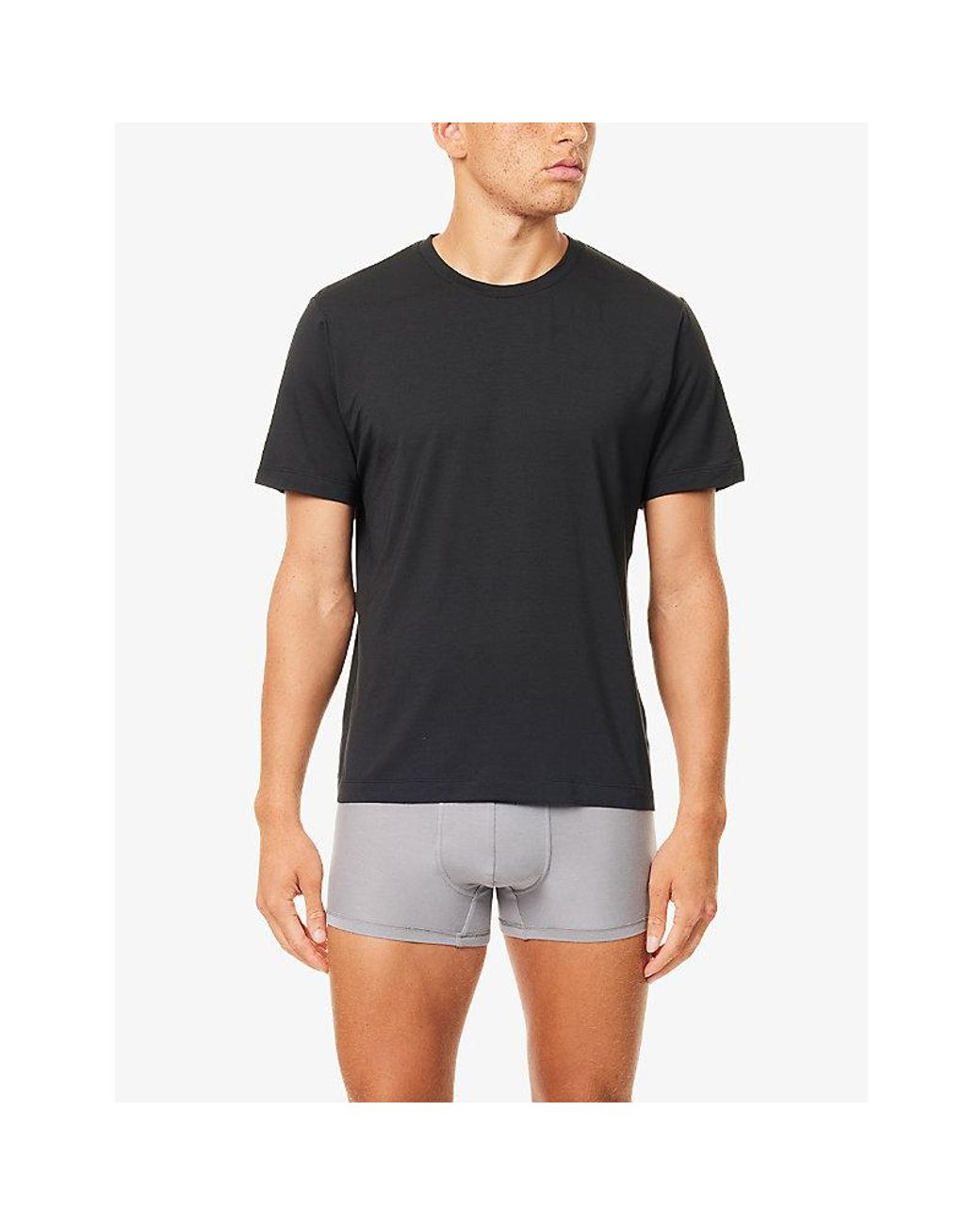 CHE Black Body Crew Neck Modal-Jersey T-Shirt for men
