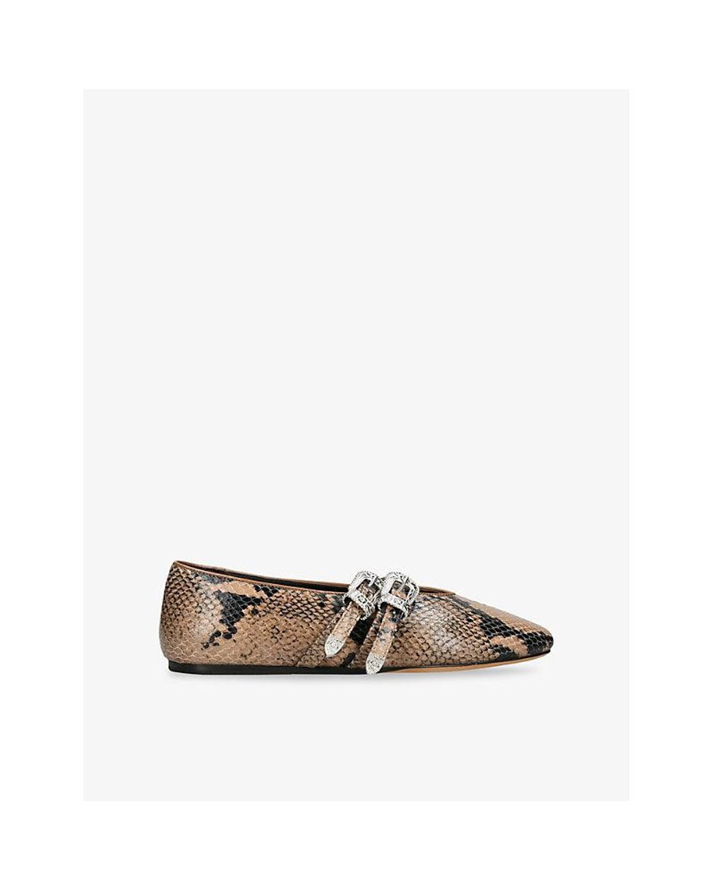 Le Monde Beryl Multicolor Claudia Double-Strap Leather Ballet Flats