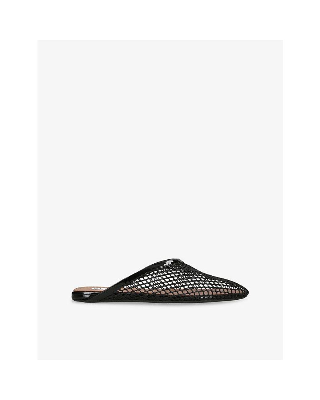 Alaïa Black Net Leather Mules