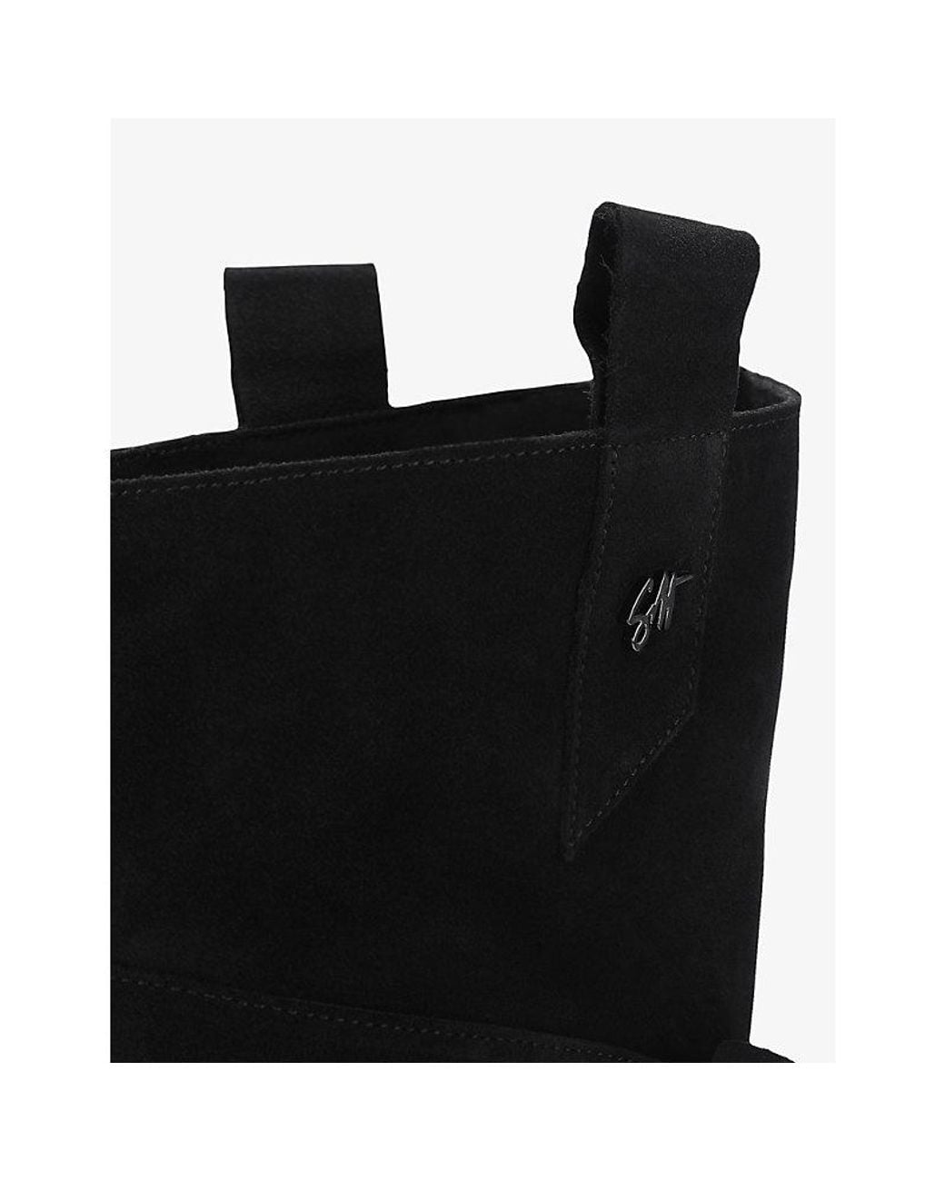 Steve Madden Black Kiona High-Leg Flat Suede Boots