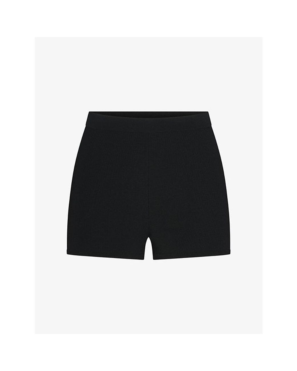Skims Black Refined High-Rise Jersey Shorts