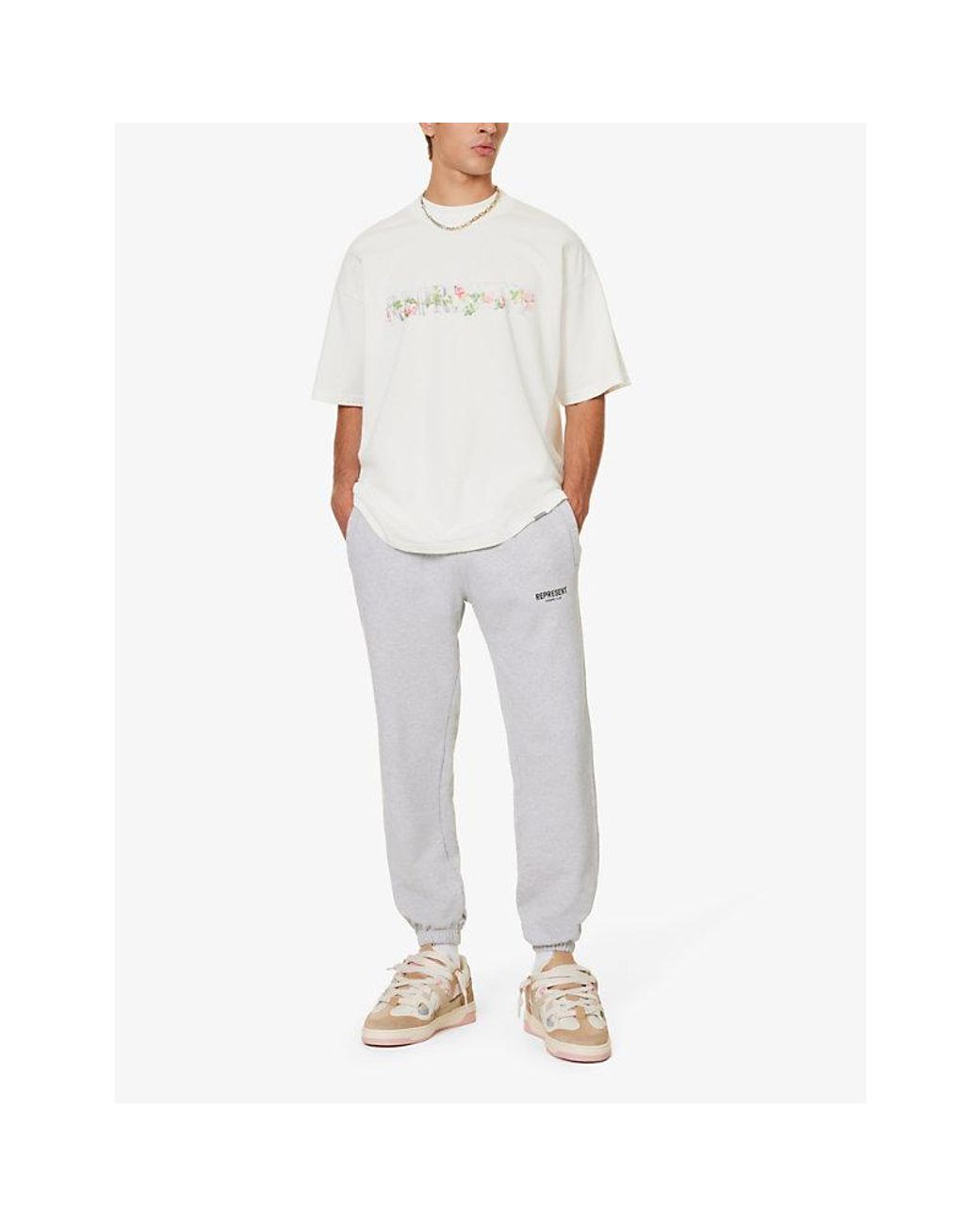 Represent White Owners' Club Relaxed-Fit Cotton-Jersey Jogging Bottoms for men