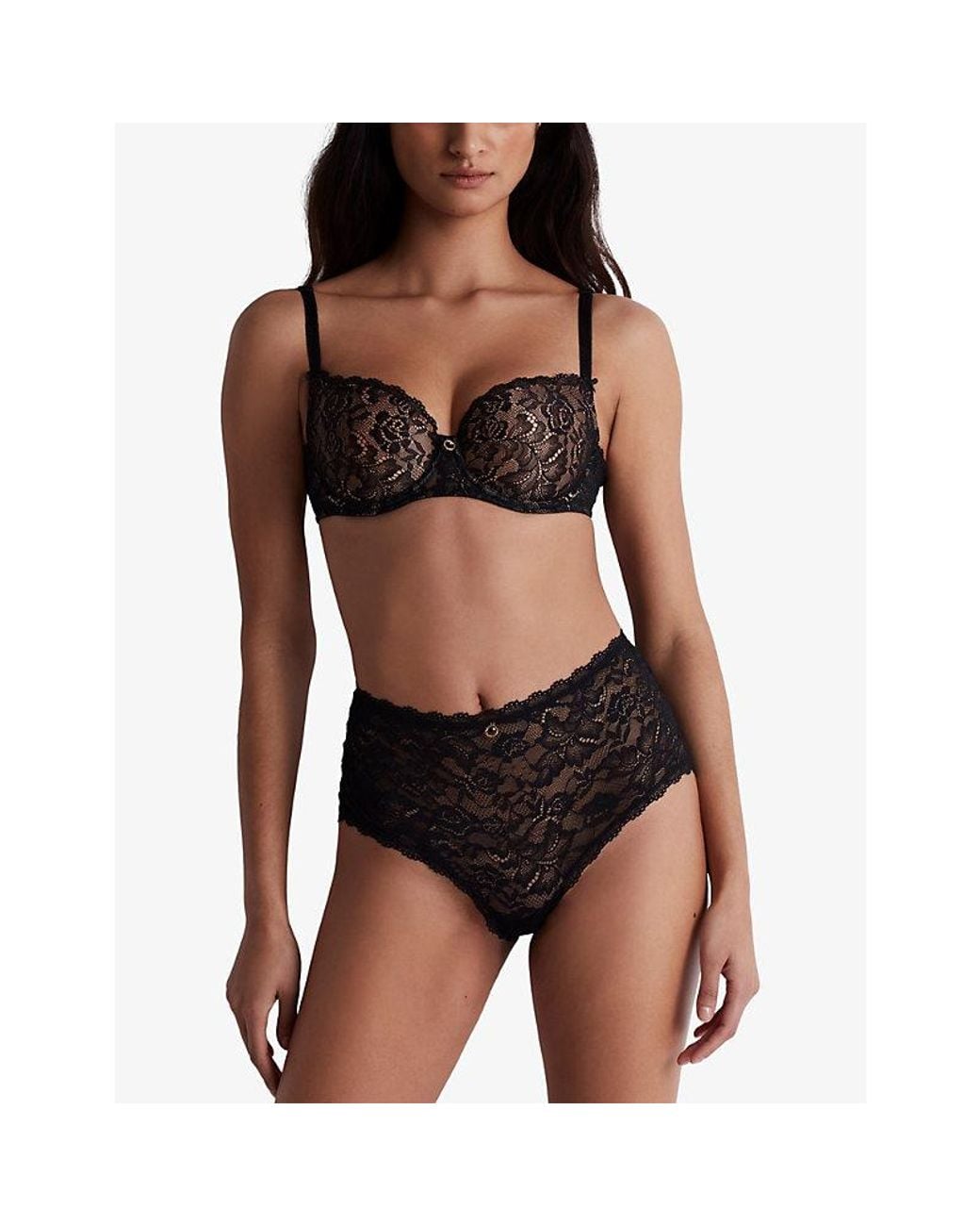 Aubade Brown Rosessence Comfort Half-Cup Stretch-Lace Bra