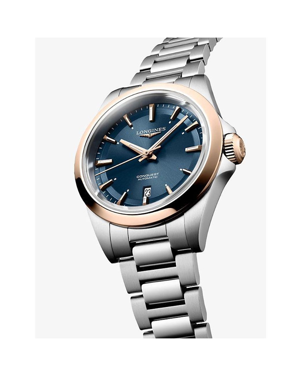 Longines Blue L3.320.5.92.6 Conquest Stainless-Steel And 18Ct Rose Cap 200 30Mm Automatic Watch for men