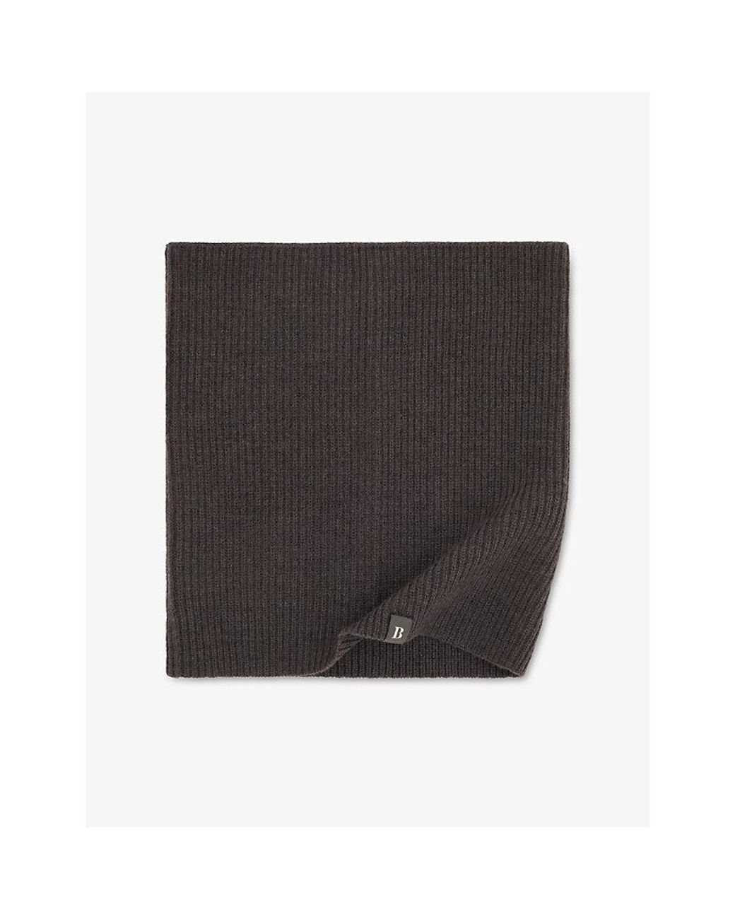 Boggi Black Logo-Patch Merino Wool Neck Warmer for men