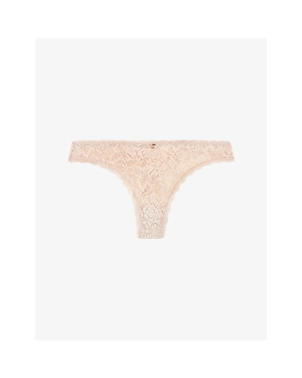Aubade White Rosessence Mid-Rise Stretch-Lace Tanga Briefs