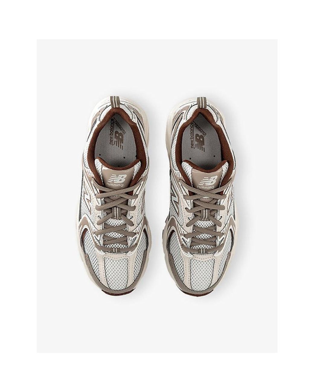 New Balance White Mr530 Leather And Mesh Trainers