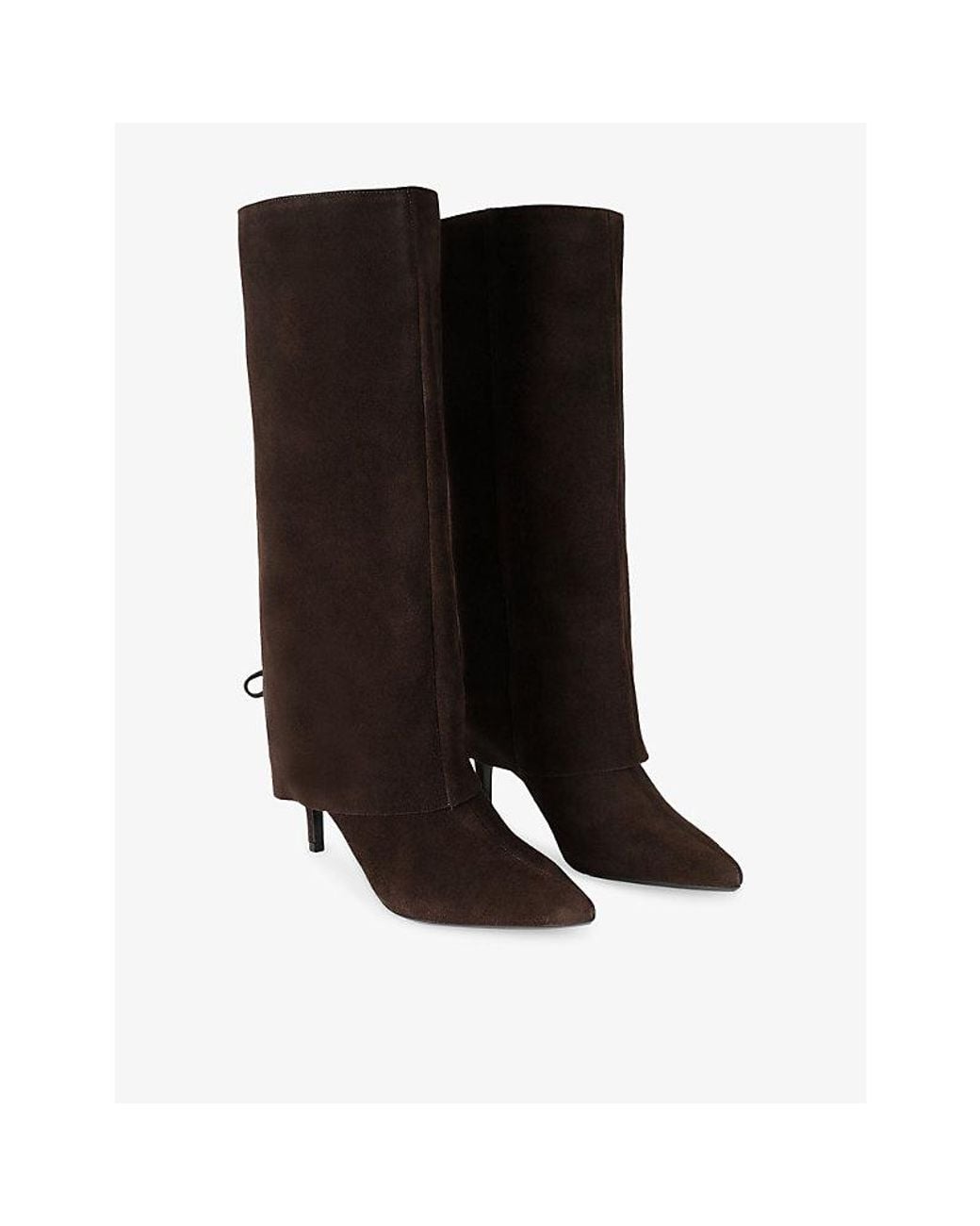 Carvela Kurt Geiger Brown Vittoria Cuff Suede Knee-High Boots