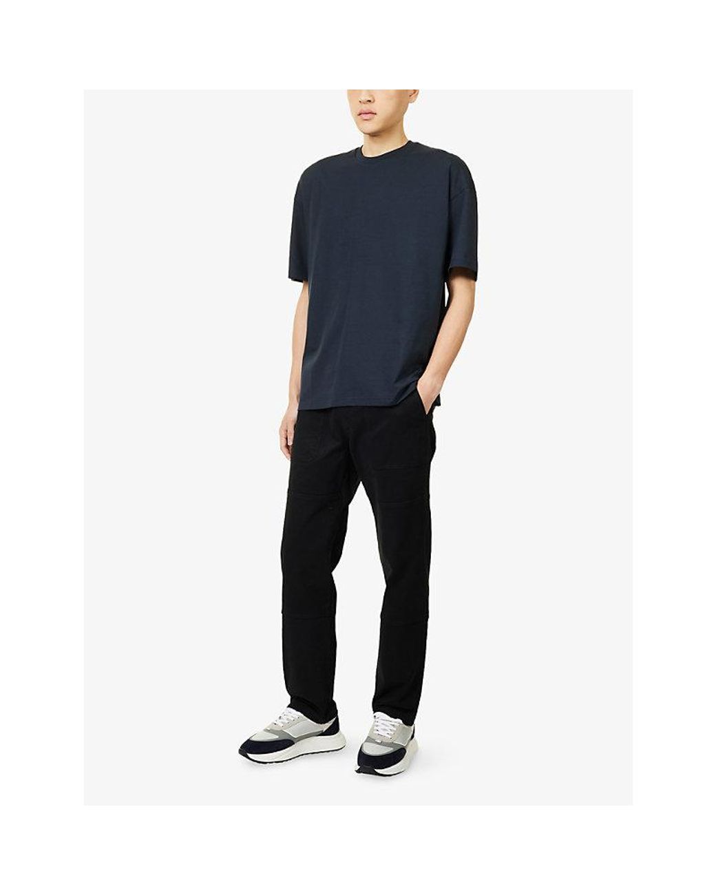 Arne Blue Essential Relaxed-Fit Cotton-Jersey T-Shirt for men