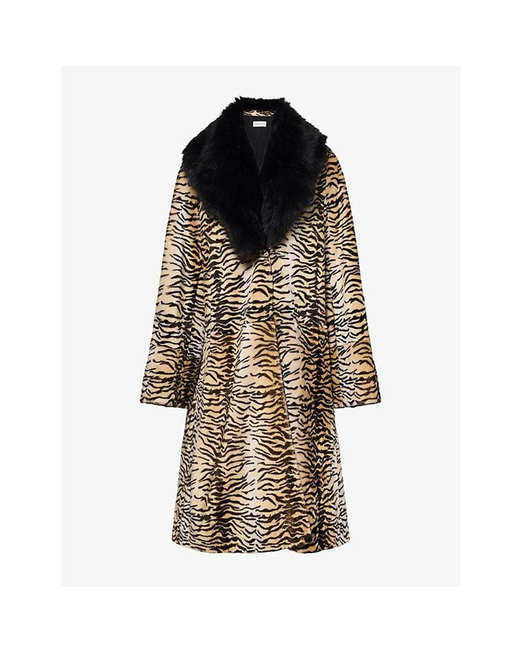 Nour Hammour Brown Nina Long Shearling Coat