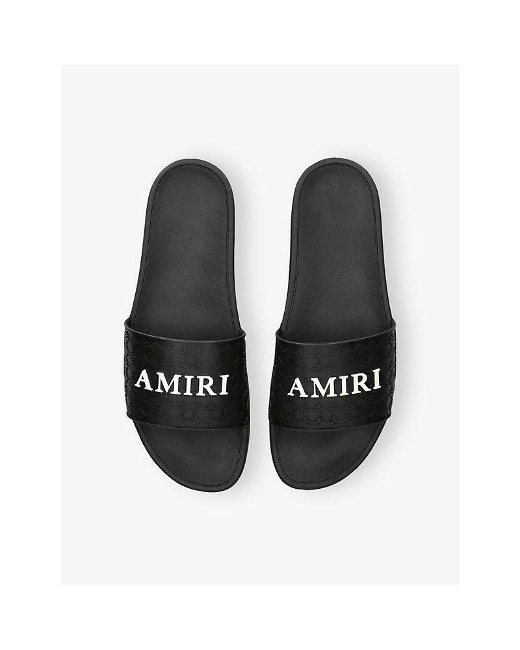 Amiri Black Logo Rubber Slides for men
