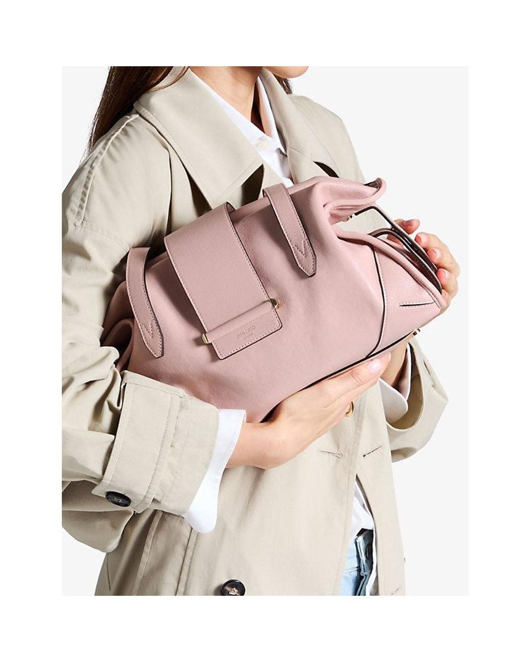 Jimmy Choo Pink Bar Holdall Medium Leather Shoulder Bag