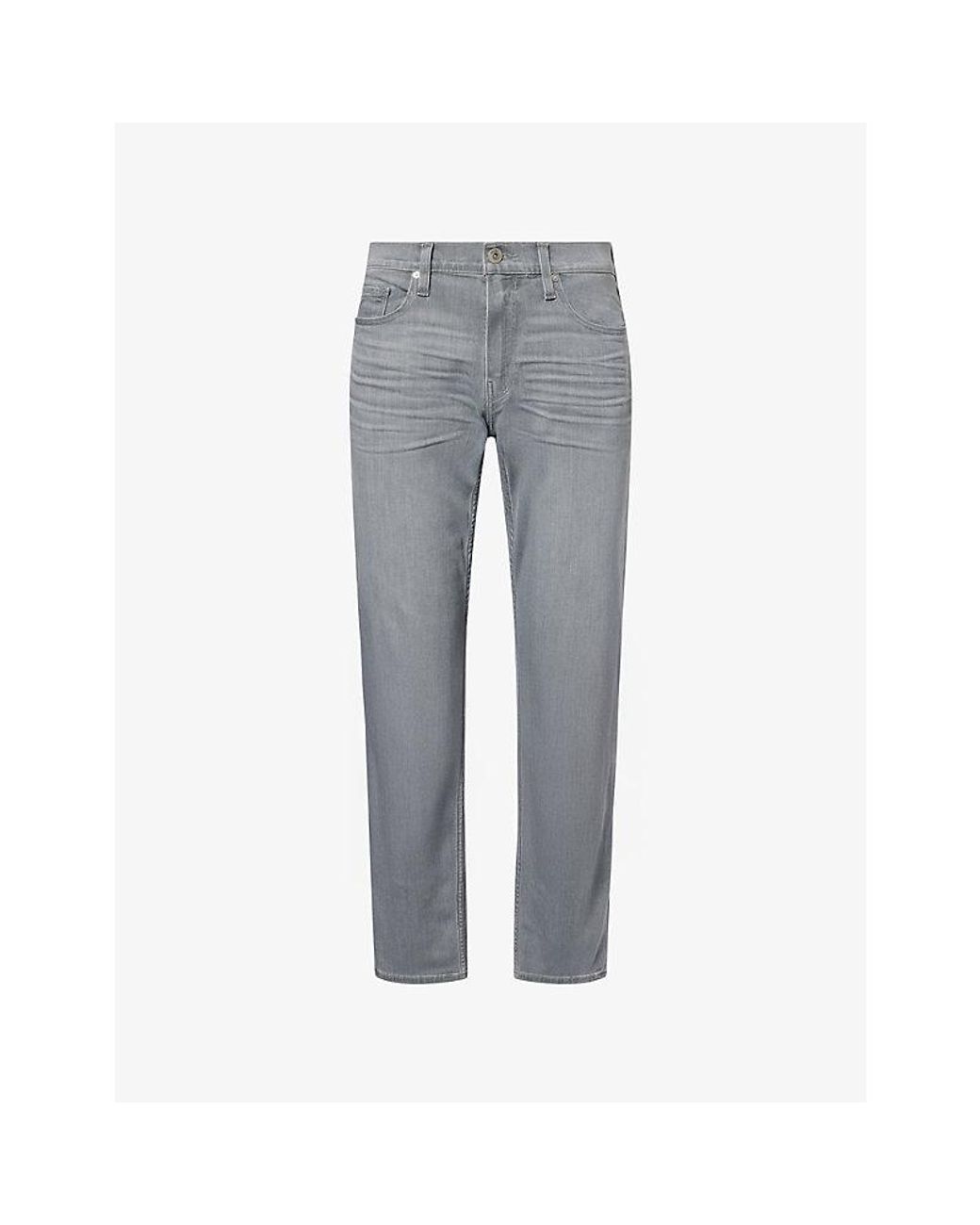 PAIGE Gray Federal Slim-Straight Stretch Denim Jeans for men
