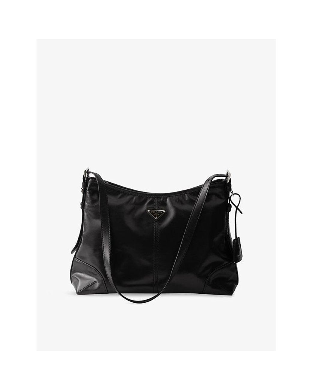 Prada Black Aimèe Large Leather Shoulder Bag