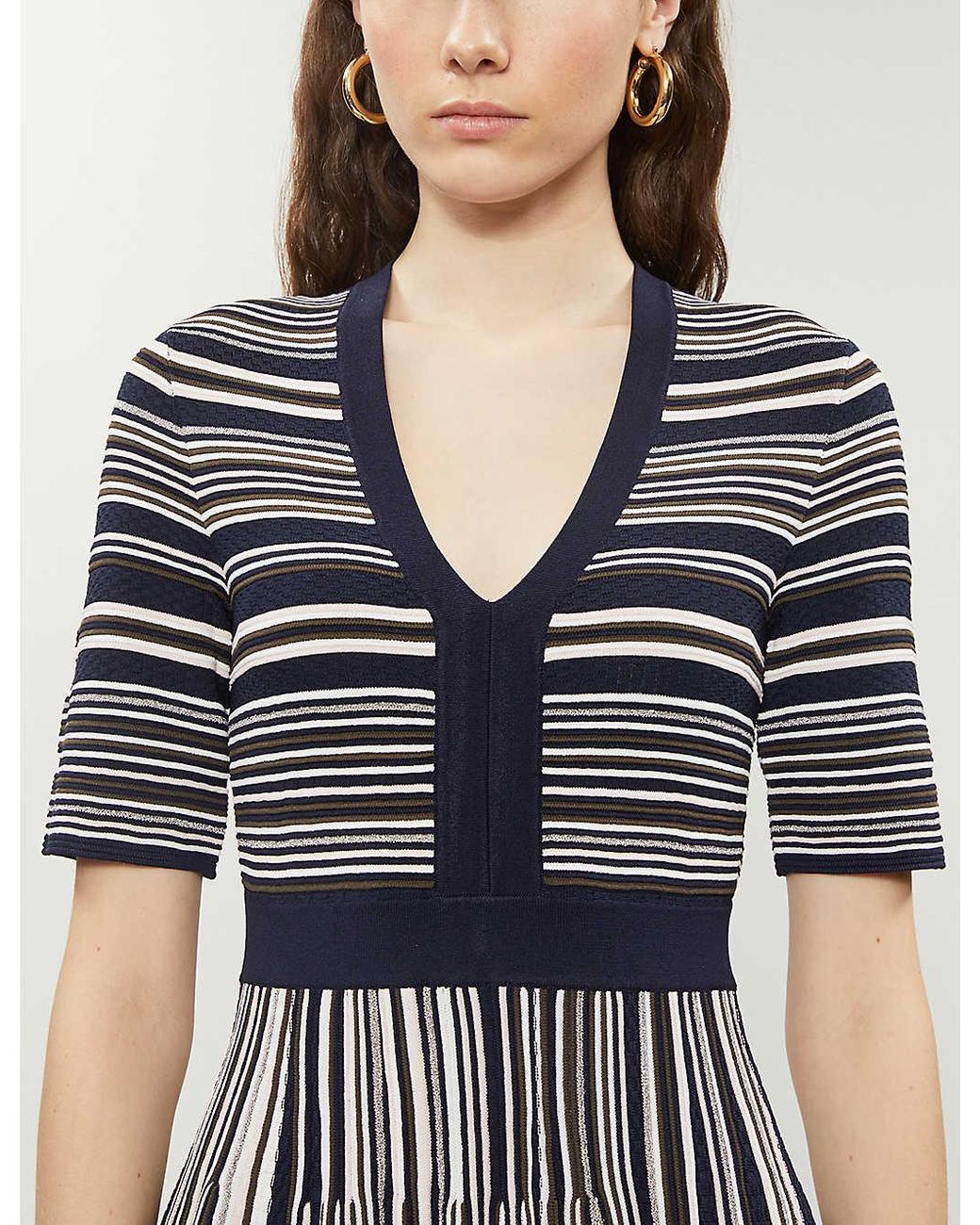 Ted Baker Meemeei Striped Skater Dress in Blue | Lyst