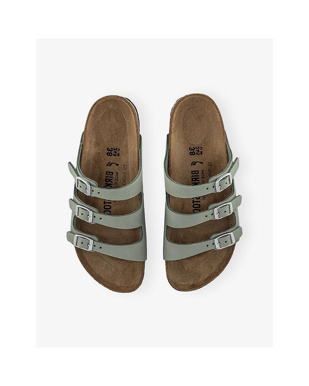 Birkenstock Green Florida Leather Sandals